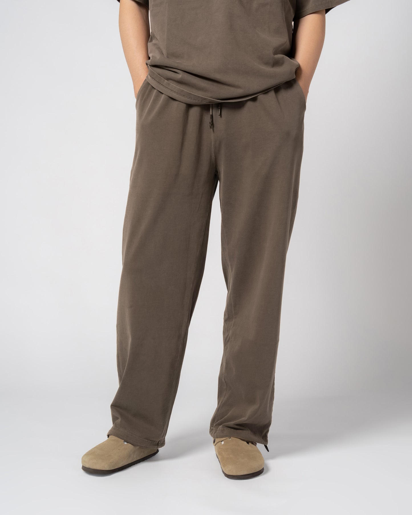 Pigment Dye Jersey Pants / BROWN
