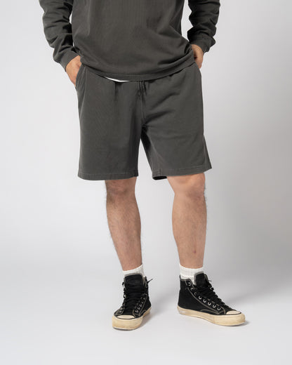 Pigment Dye Jersey Shorts / BLACK