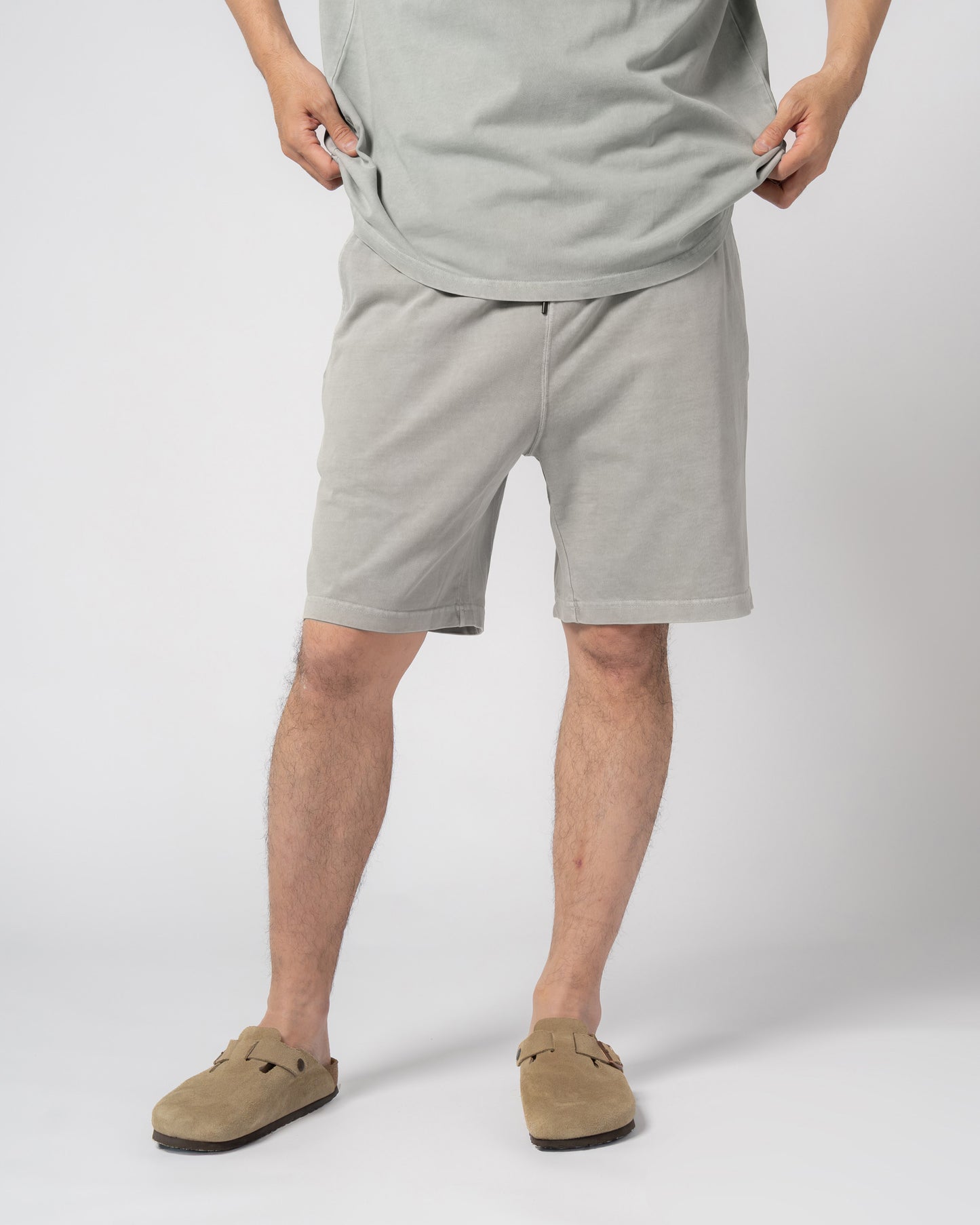 Pigment Dye Jersey Shorts / GRAY