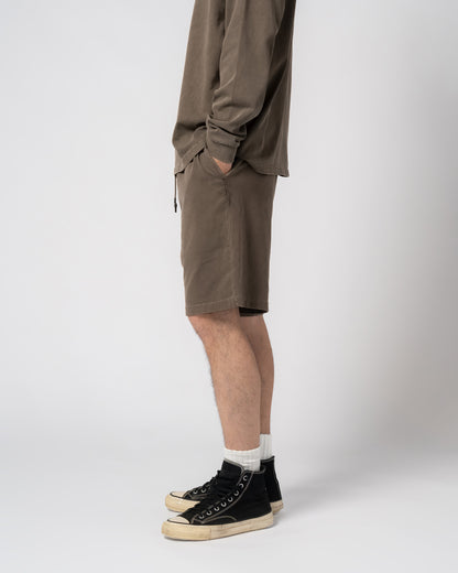 Pigment Dye Jersey Shorts / BROWN