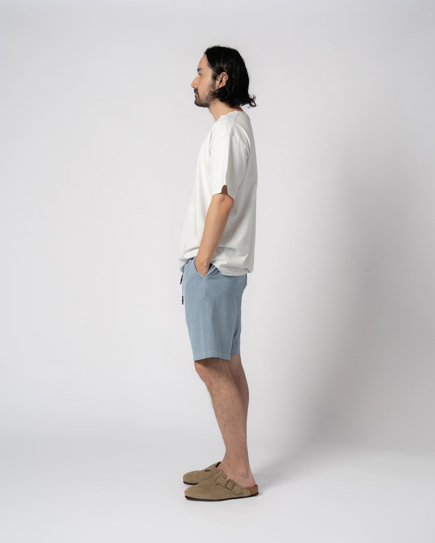 Pigment Dye Jersey Shorts / LIGHT BLUE