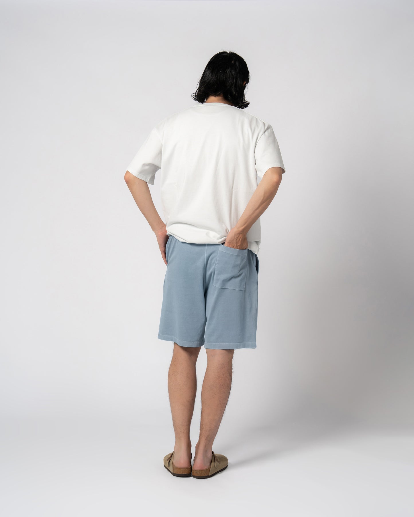 Pigment Dye Jersey Shorts / LIGHT BLUE