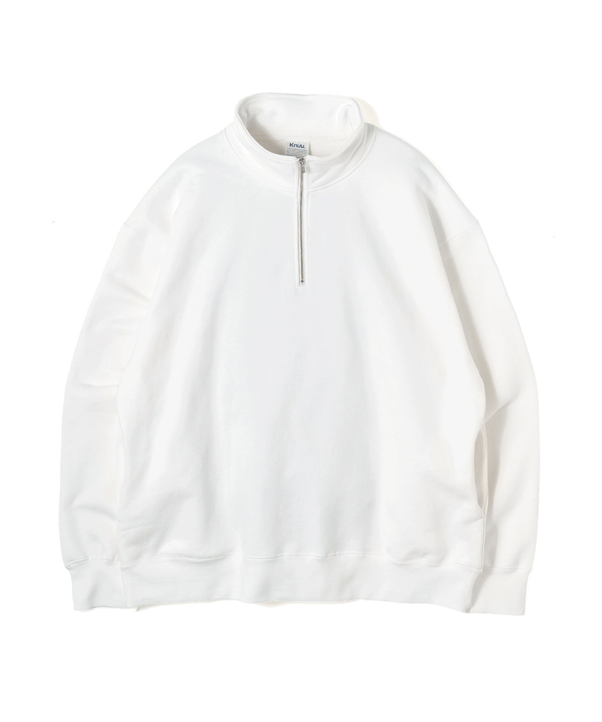 Heavy Half Zip Sweatshirt - Seam Pocket / WHITE