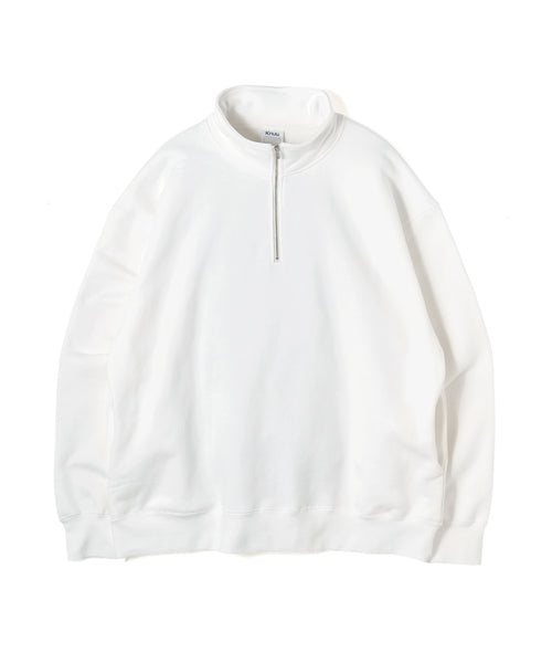 Heavy Half Zip Sweatshirt - Seam Pocket / WHITE - WHITE