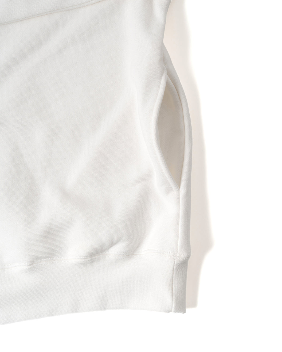 Heavy Half Zip Sweatshirt - Seam Pocket / WHITE