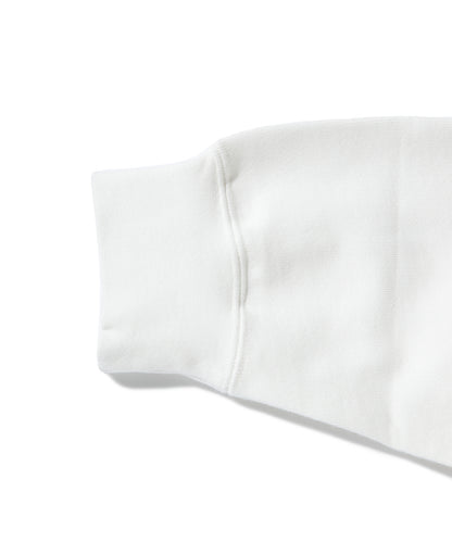 Heavy Half Zip Sweatshirt - Seam Pocket / WHITE