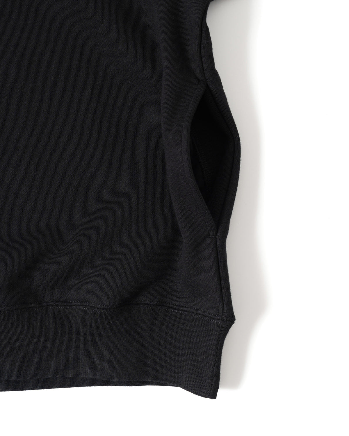 Heavy Half Zip Sweatshirt - Seam Pocket / BLACK