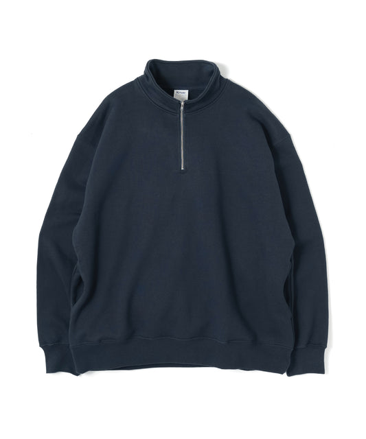 Heavy Half Zip Sweatshirt - Seam Pocket / DARK NAVY