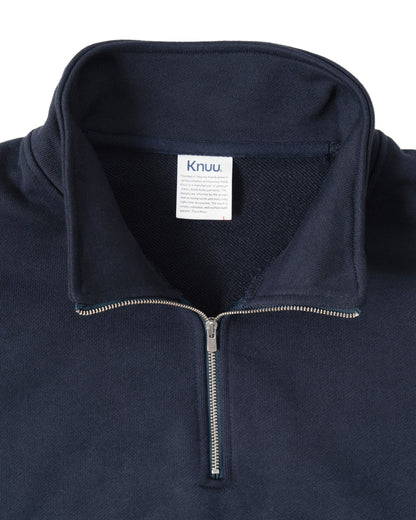 Heavy Half Zip Sweatshirt - Seam Pocket / DARK NAVY