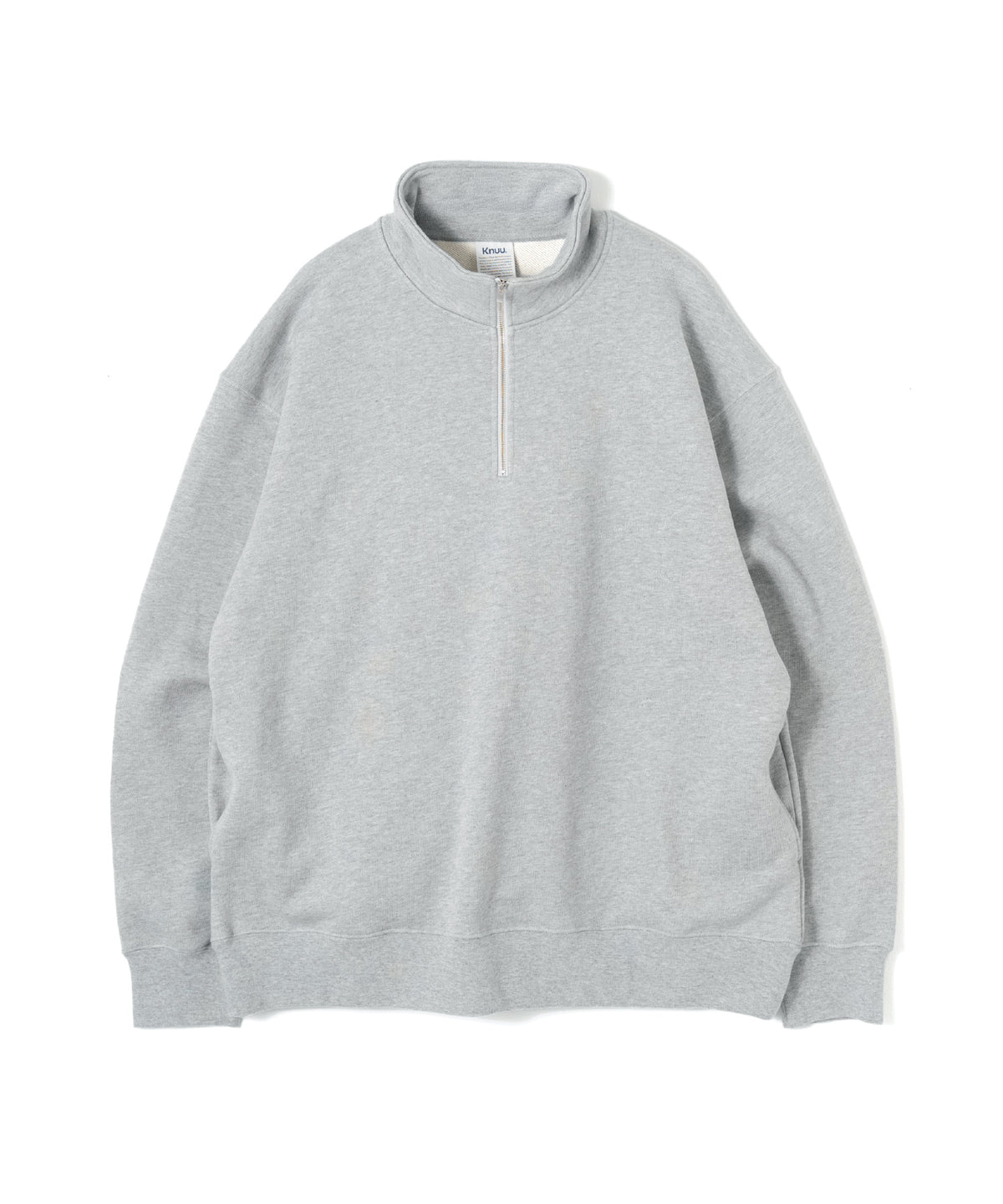 Heavy Half Zip Sweatshirt - Seam Pocket / HEATHER GRAY