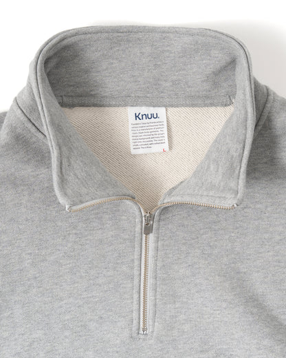 Heavy Half Zip Sweatshirt - Seam Pocket / HEATHER GRAY