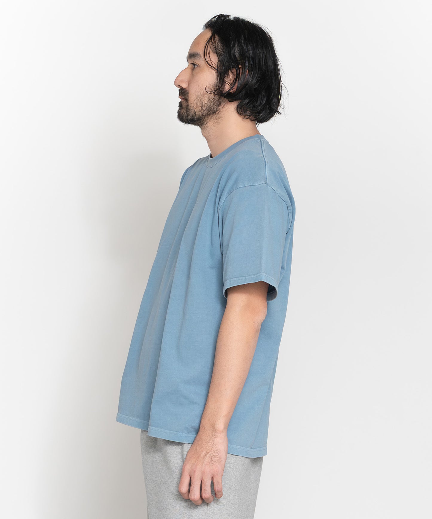 Heavy Crewneck Pigment Dye T-Shirt / LIGHT BLUE