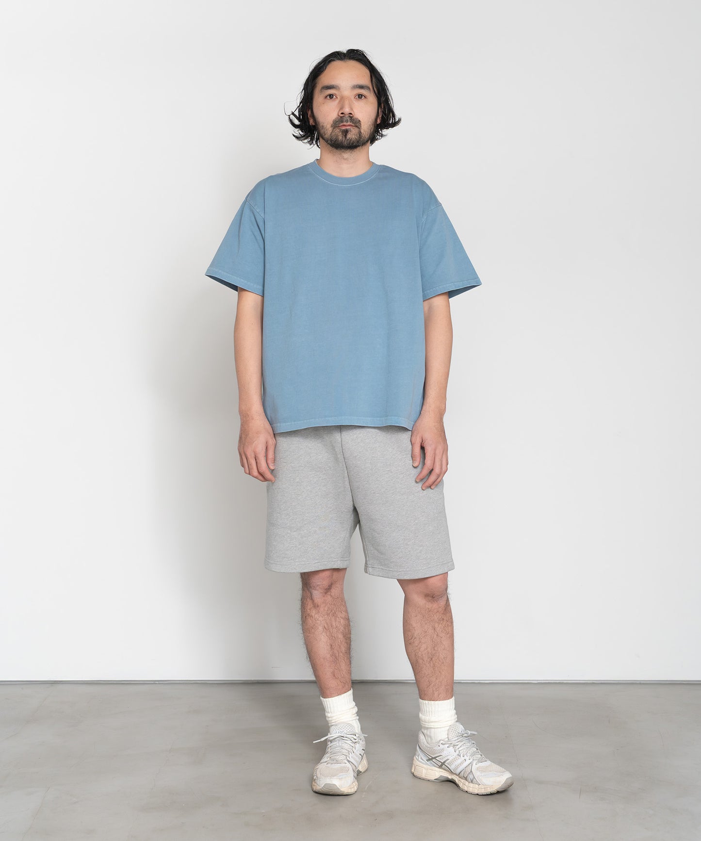 Heavy Crewneck Pigment Dye T-Shirt / LIGHT BLUE