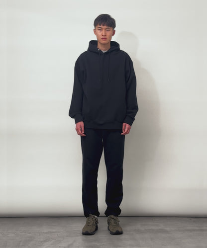 Heavy Hooded Sweatshirt - Seam Pocket / BLACK